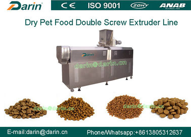 Máquina dobro da extrusora dos alimentos para animais de estimação do parafuso, equipamento de fabricação do alimento para cães