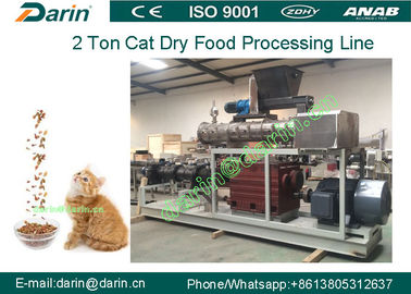 Linha de processamento de aço inoxidável da extrusora dos alimentos para animais de estimação do gato de 304 peixes de cão