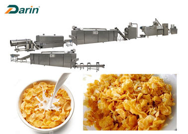 Linha de processamento PLC de aço dos flocos de milho do cereal de café da manhã de Kellogg do motor de Stailess Siemens