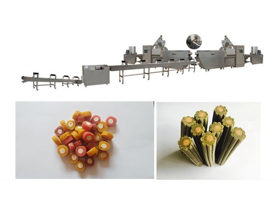 Cão do deleite do animal de estimação do motor de Siemens que mastiga a máquina da extrusora do petisco de aço inoxidável