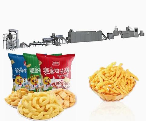 Linha da transformação de produtos alimentares do petisco do milho do sopro com o revestimento que mistura, expulsar, dando forma