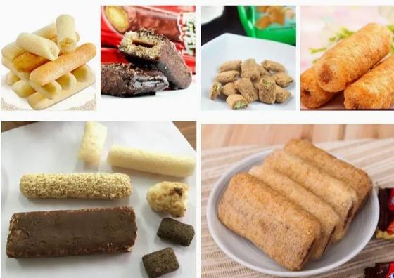 Linha da transformação de produtos alimentares do petisco do milho do sopro com o revestimento que mistura, expulsar, dando forma