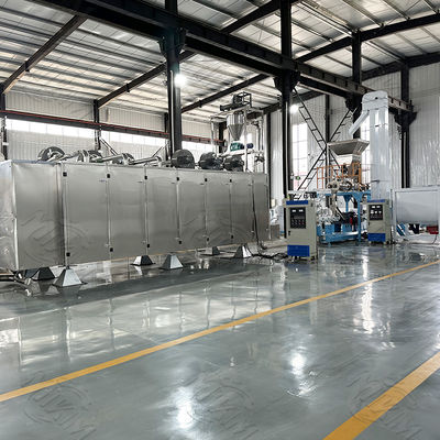 Linha de produção de alimentos secos para animais de estimação de alta capacidade em aço inoxidável com duas roscas 200kw 1000kg/h