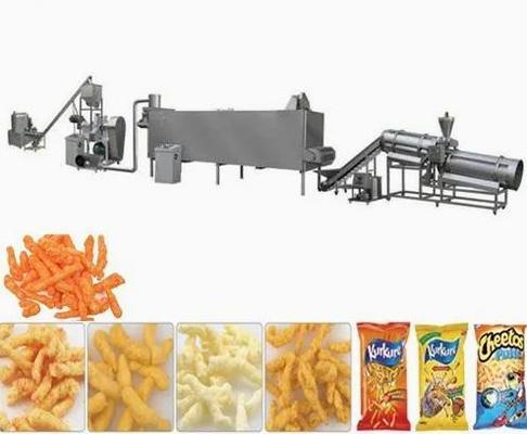 Os petiscos da extrusora de único parafuso 3D granulam a linha de produção alimentar para o trigo, arroz, milho