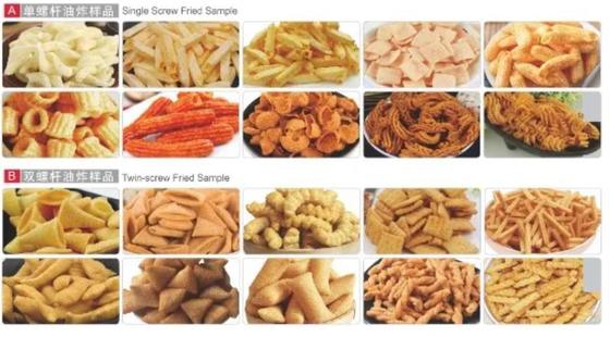 Os petiscos da extrusora de único parafuso 3D granulam a linha de produção alimentar para o trigo, arroz, milho