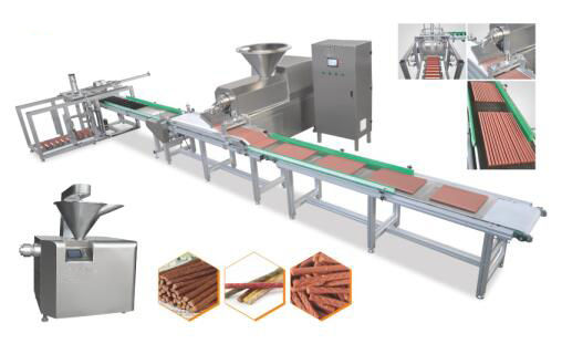 Mastigando a máquina fria da extrusora dos petiscos do cão para fazer tiras da carne