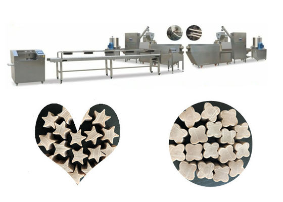 Máquina dobro do deleite do ANIMAL DE ESTIMAÇÃO da pastilha elástica dos deleites da cor, equipamento dos alimentos para animais de estimação