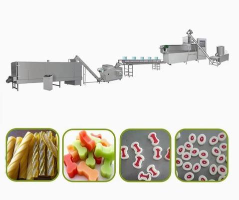 O ANIMAL DE ESTIMAÇÃO 100KW mastiga a linha de produção máquina do deleite do animal de estimação de aço inoxidável
