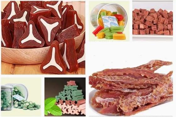 Produção de baixo nível de ruído da alta velocidade dos petiscos do cão da pastilha elástica da máquina dos alimentos para animais de estimação