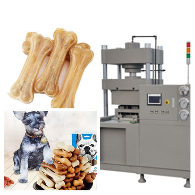 Linha de produção hidráulica dos alimentos para animais de estimação do controle do PLC para a pressão do osso do couro cru