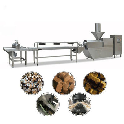 Cão macio da carne espasmódica que mastiga a linha de produção PLC dos alimentos para animais de estimação de Siemens