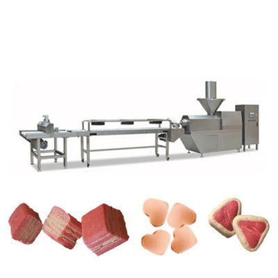 Cão macio da carne espasmódica que mastiga a linha de produção PLC dos alimentos para animais de estimação de Siemens