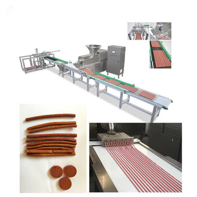 Linha de produção máquina dental dos alimentos para animais de estimação da tira da carne do cão com auto Tray System
