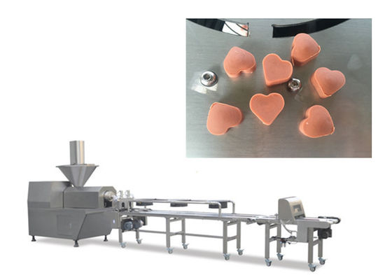 Linha de produção fria dos alimentos para animais de estimação da extrusão do deleite do cão para a fatura do deleite do animal de estimação