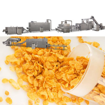 O milho 300KG/H lasca-se linha de processamento linha de produção do cereal do café da manhã