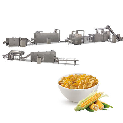 Linha de processamento PLC de aço dos flocos de milho do cereal de café da manhã de Kellogg do motor de Stailess Siemens