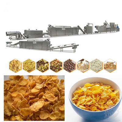 Linha de processamento PLC de aço dos flocos de milho do cereal de café da manhã de Kellogg do motor de Stailess Siemens
