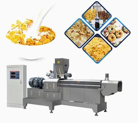 Nova linha de processamento de flocos de milho em aço inoxidável Máquina extrusora de rosca dupla