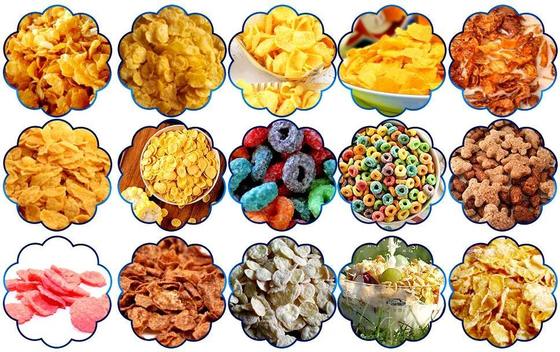Alimento automático dos flocos de milho do volume da capacidade alta que faz a máquina para petiscos dos cereais