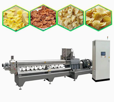 Linha de produção do petisco do café da manhã dos flocos de milho equipada com a máquina de embalagem