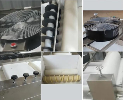 Rolos que aplainam e que cortam a barra de chocolate do amendoim que faz o material da máquina SUS304