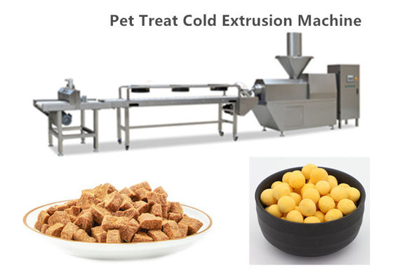 Linha de produção alimentar espasmódica de aço inoxidável 300-500kg/hr do deleite do animal de estimação