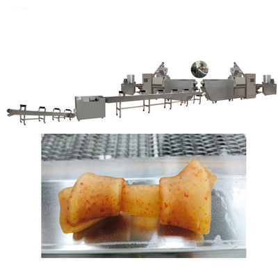 O cão trata a linha de processamento dos alimentos para animais de estimação dos petiscos, máquina dobro do fabricante do alimento para cães da cor