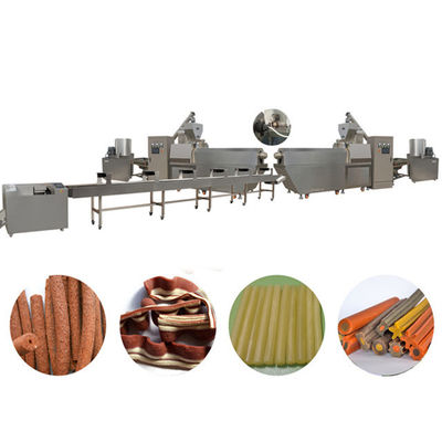 O cão pequeno do osso trata a linha de processamento dos alimentos para animais de estimação dos petiscos, máquina do fabricante do alimento para cães da torção