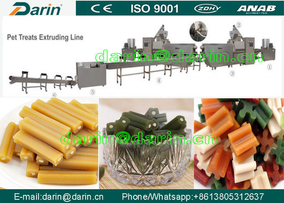 O cão pequeno do osso trata a linha de processamento dos alimentos para animais de estimação dos petiscos, máquina do fabricante do alimento para cães da torção