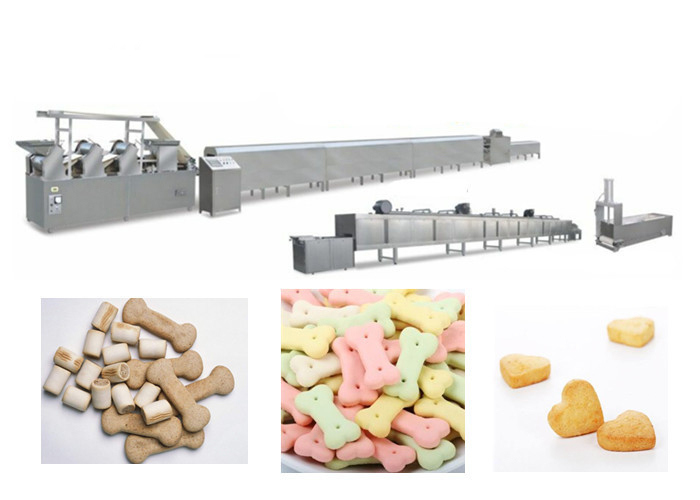 Máquina automática completa da fabricação de biscoitos do cão, linha de processamento de aço inoxidável dos alimentos para animais de estimação