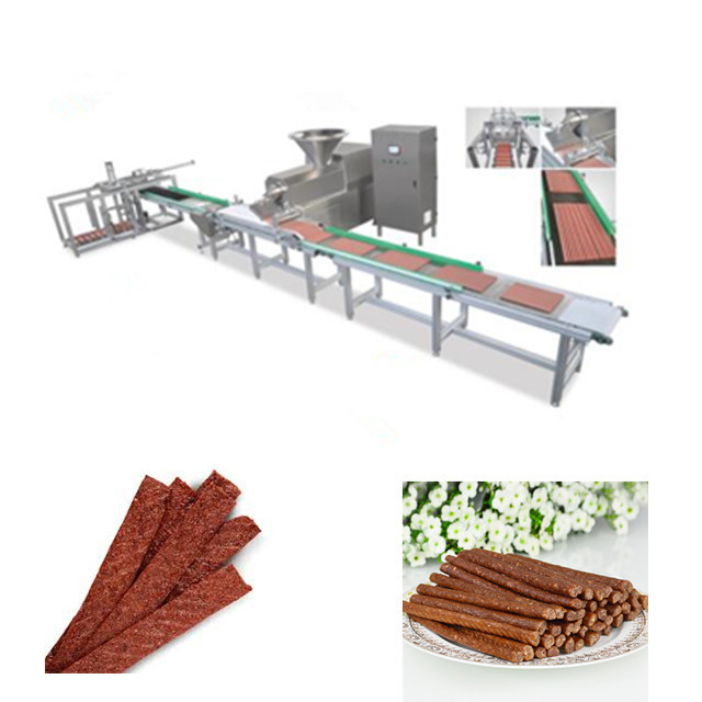 Mastigando a máquina fria da extrusora dos petiscos do cão para fazer tiras da carne