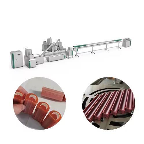 O CE aprovou a linha de processamento munschy dos alimentos para animais de estimação do couro cru da vara da mastigação da cor