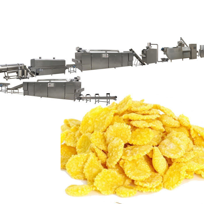 O milho 300KG/H lasca-se linha de processamento linha de produção do cereal do café da manhã