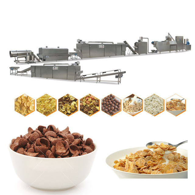 Linha de processamento PLC de aço dos flocos de milho do cereal de café da manhã de Kellogg do motor de Stailess Siemens