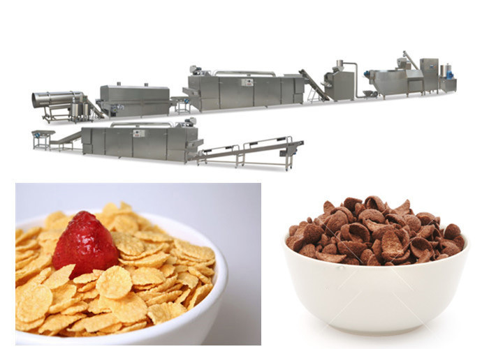 Flocos de milho do cereal que fazem a linha de processamento tela táctil do petisco da máquina do PLC de Siemens