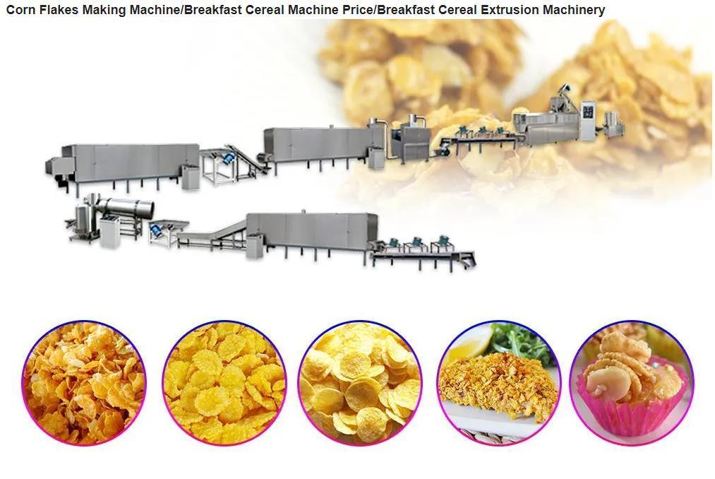 Linha de processamento automática dos flocos de milho, máquina da pipoca da casa do café da manhã do cereal