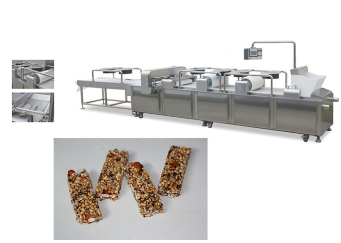 Tipo da linha de produção de aço inoxidável da máquina da barra do cereal/barra lisa DRC-75 do petisco