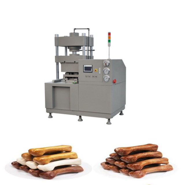 O couro cru pressionado desossa o animal de estimação que mastiga o osso que faz a tela de toque de Siemens da máquina