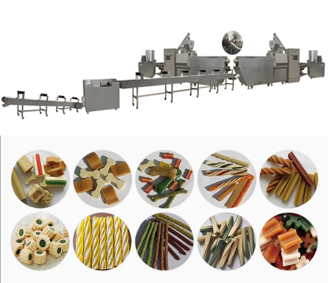 Linha de produção alimentar do petisco da pastilha elástica da extrusora do alimento para cães dos cuidados dentários dos Ss