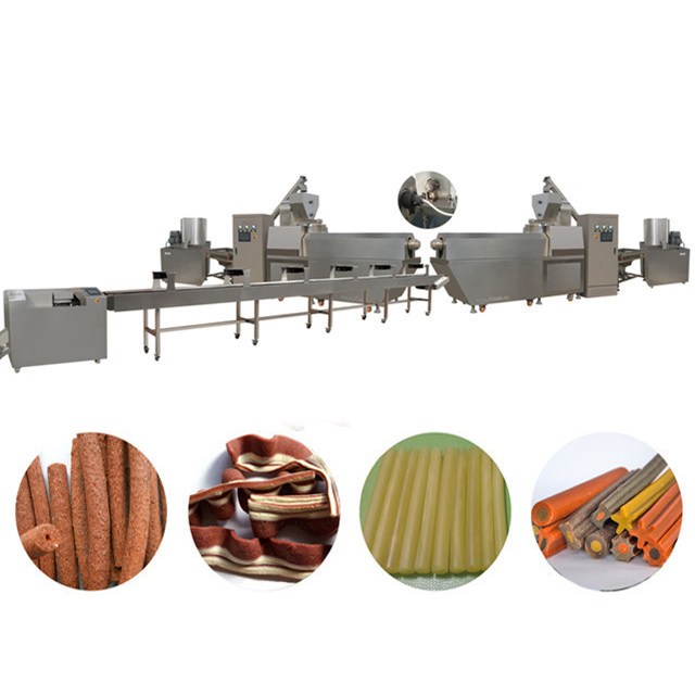 O cão pequeno do osso trata a linha de processamento dos alimentos para animais de estimação dos petiscos, máquina do fabricante do alimento para cães da torção